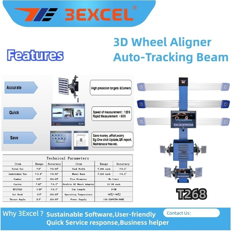 Turntables Auto Trucking Beam T268 3d Wheel Alignment