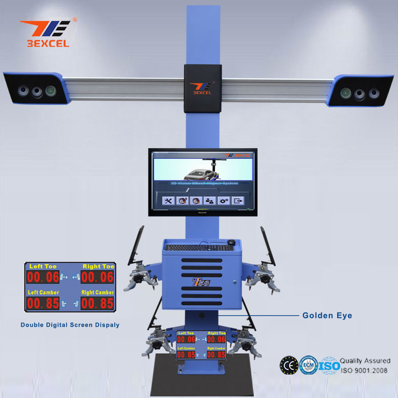 Two Monitor 3D Front End Alignment Equipment T58 Mobile For Cars With Four Cameras